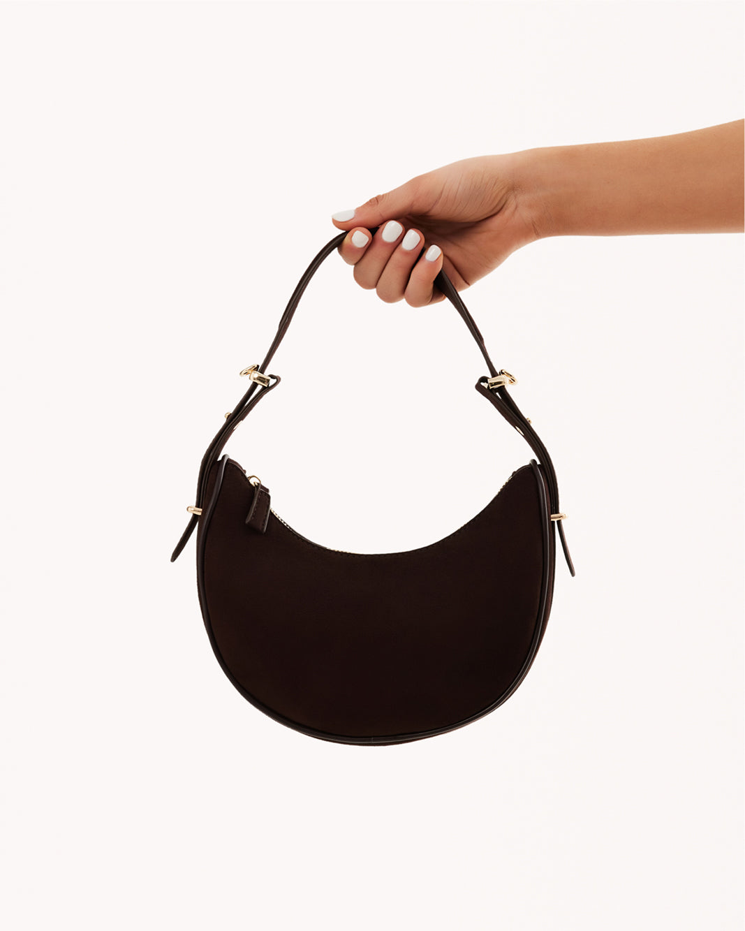 HALO SHOULDER BAG - CHOCOLATE SUEDE
