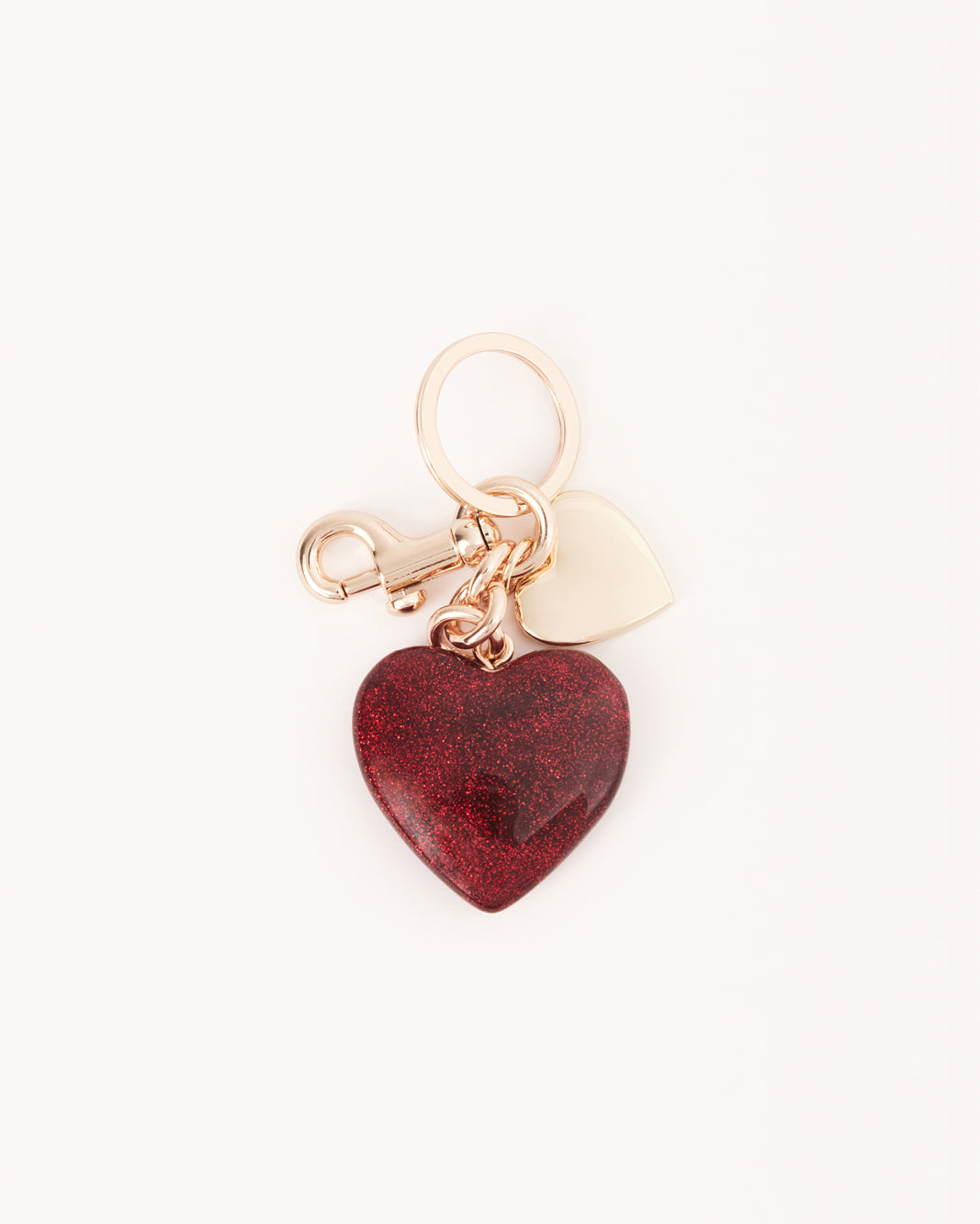 HEART BAG CHARM - GOLD-RED