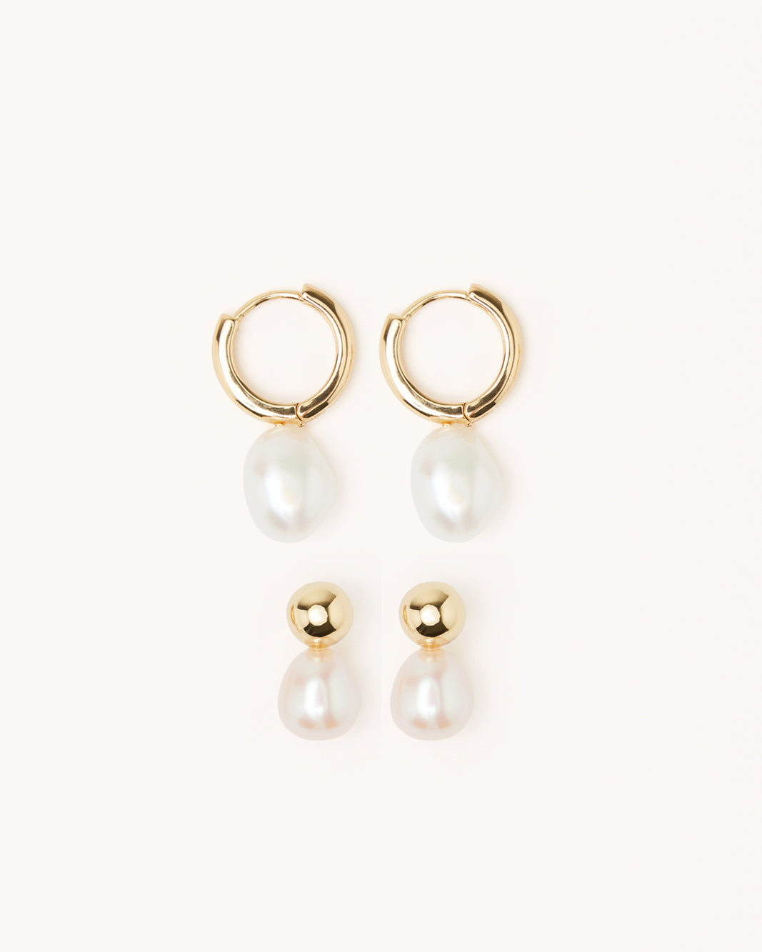 IVY EARRING 2 PACK - GOLD-PEARL