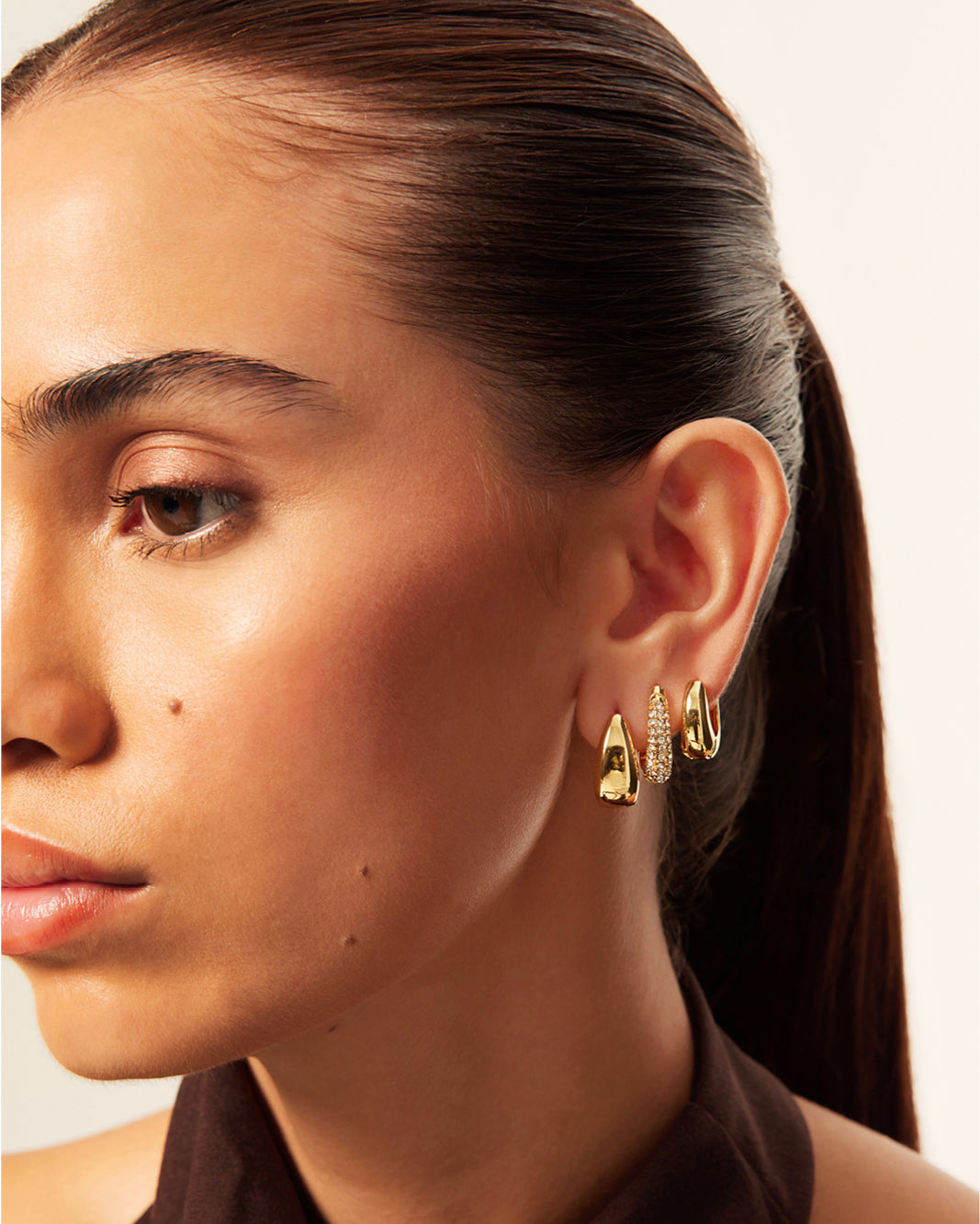 ANDIE 3 PACK EARRINGS - GOLD PLATED 18K
