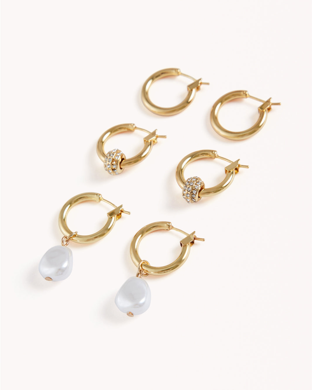EMMY 3 PACK EARRINGS - GOLD PLATED 18K