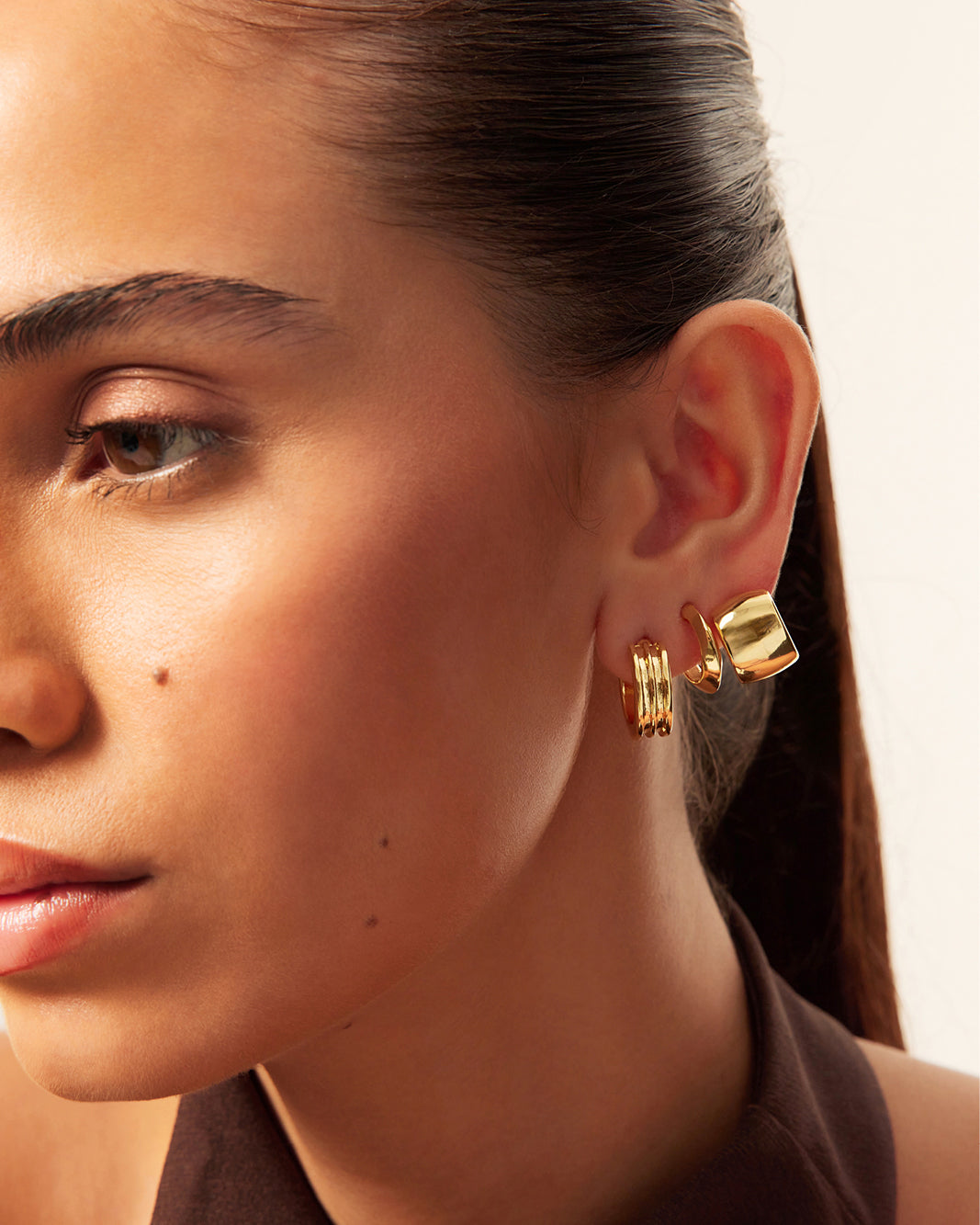 BELLE 3 PACK EARRINGS - GOLD PLATED 18K