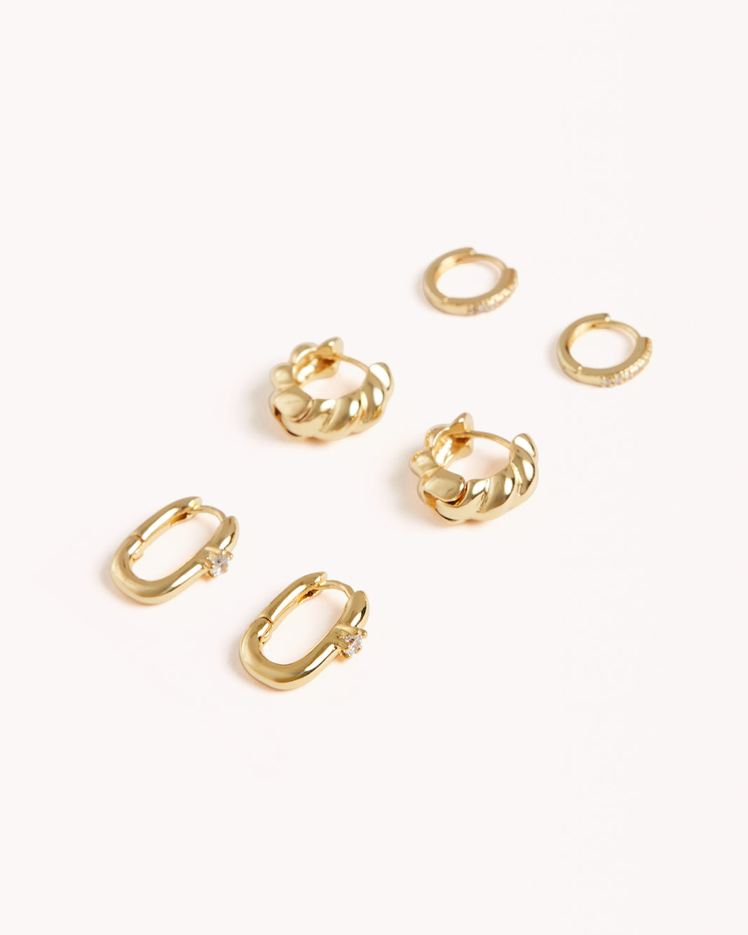 KAYLEE 3 PACK EARRINGS - GOLD PLATED 18K