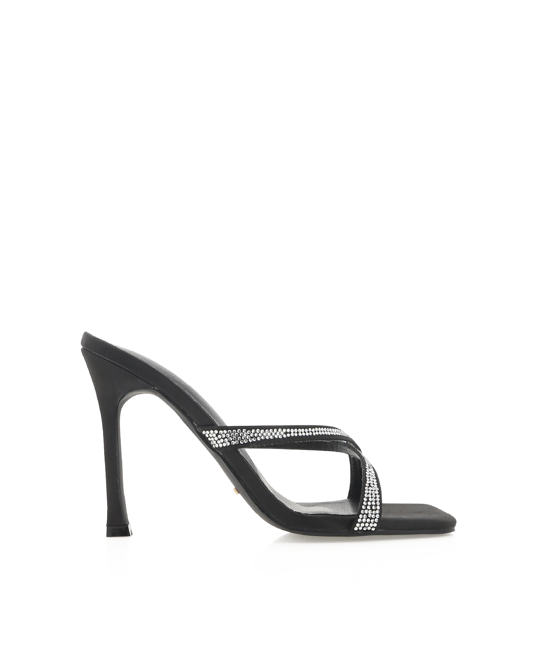 YASIN - BLACK SATIN-DIAMANTE