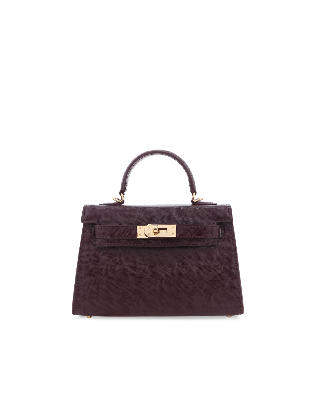 HARIETTE HANDLE BAG - MERLOT SAFFIANO