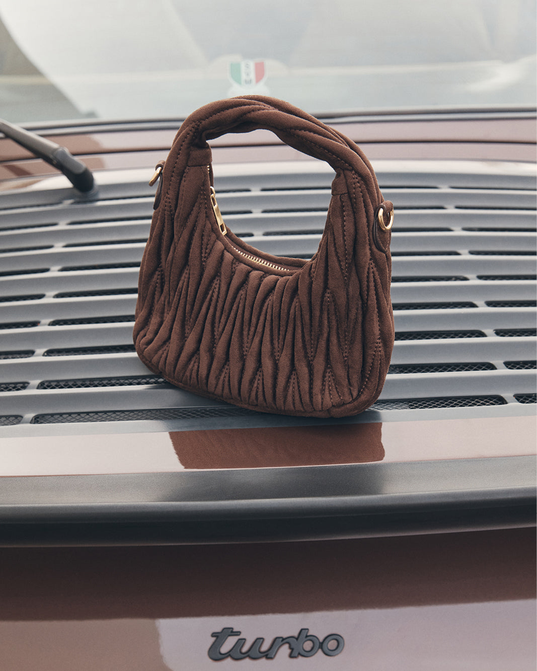 SHILOH HANDLE BAG - DARK CACAO SUEDE