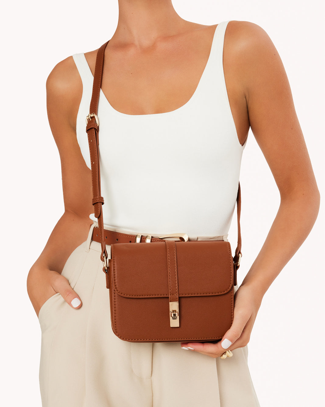 LILAH CROSS BODY BAG - TAN