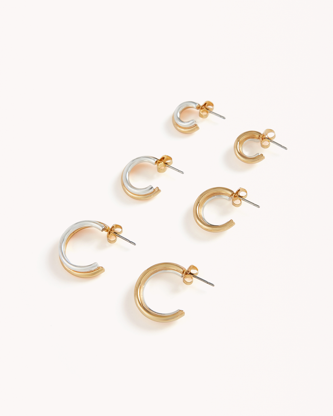 EMILIA 3 PACK EARRINGS - GOLD PLATED 18K-STERLING SILVER