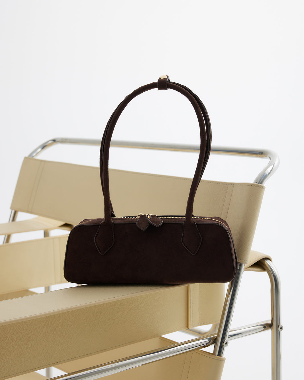 GIA SHOULDER BAG - DARK CACAO SUEDE